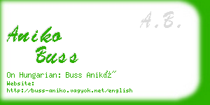 aniko buss business card